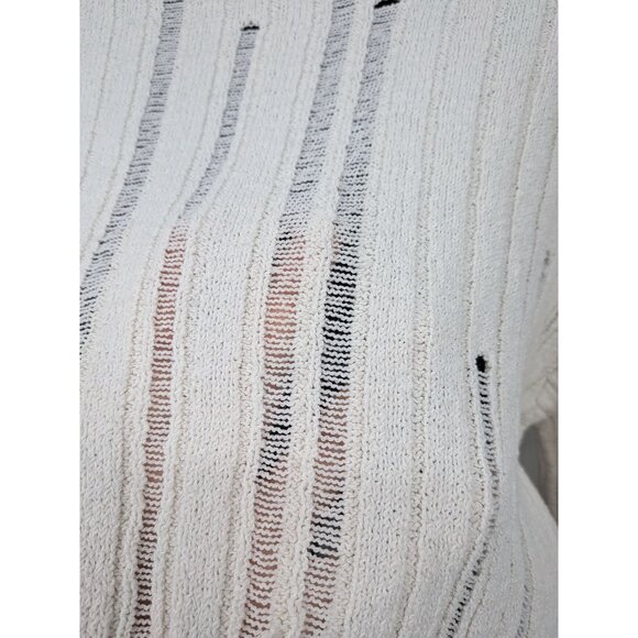 Zara Distressed Cropped Cardigan Women Size S Button Up Knit Ribbed Minimalist - Picture 4 of 9